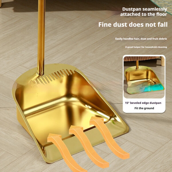 Durable Broom Dustpan Suit Serrated Gold - Image 4