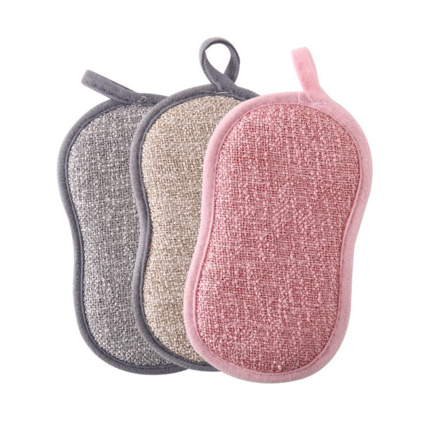 Sponge Scouring Pad Dish Cloth Kitchen Cleaning Double Sided Magic Wipe - Image 2