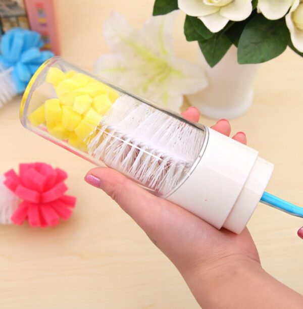 Kitchen long handle with sponge head cup brush bottle brush dirt tableware cleaning brush - Image 2