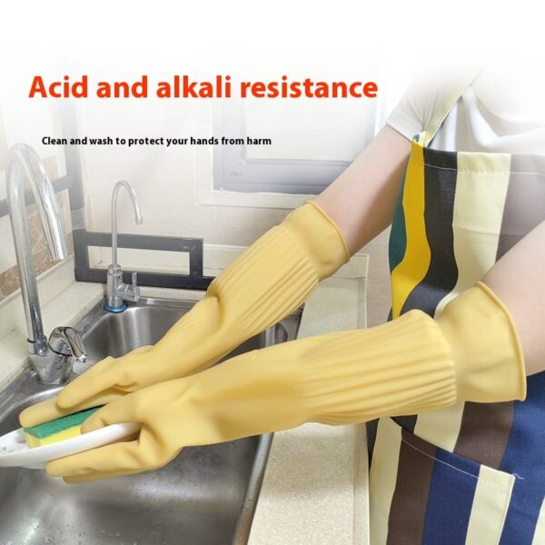 Rubber Household Kitchen Dishwashing Rubber Gloves Durable Beef Tendon Latex - Image 5