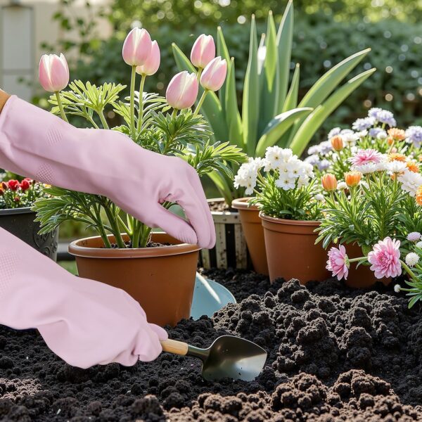 Reusable Cleaning Gloves 2 Pairs Household Dishwashing Gloves Latex Gloves, Non-Slip Large