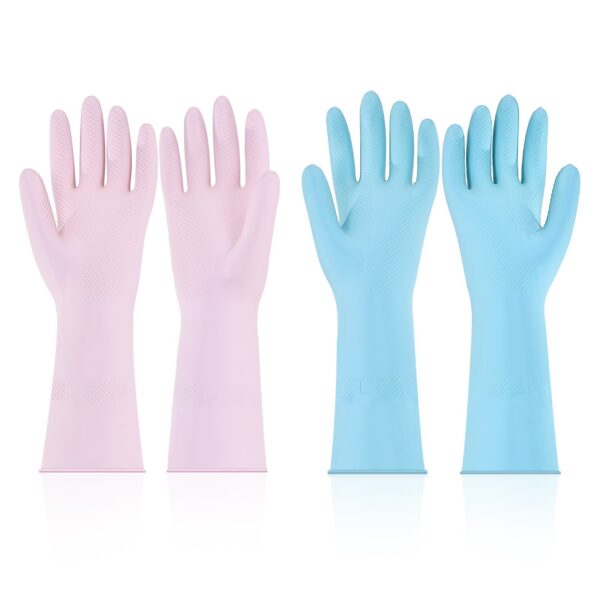 Reusable Cleaning Gloves 2 Pairs Household Dishwashing Gloves Latex Gloves, Non-Slip Large - Image 8