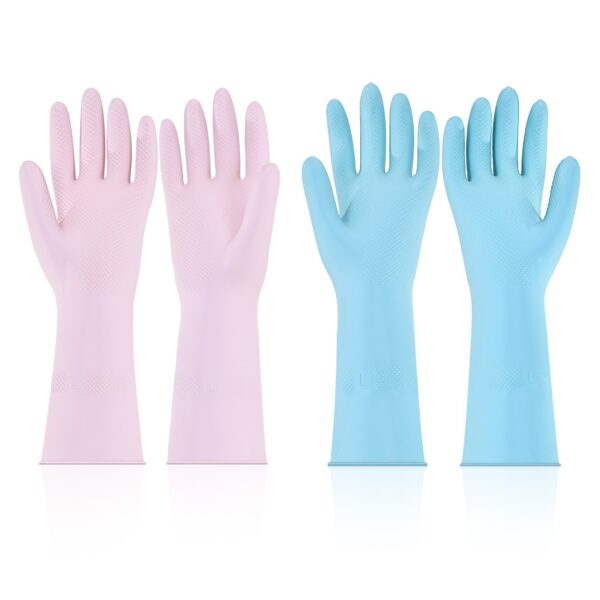 Reusable Cleaning Gloves 2 Pairs Household Dishwashing Gloves Latex Gloves, Non-Slip Large - Image 7