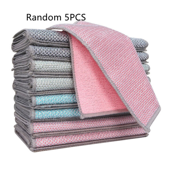 Cross-Border Double-sided Silver Silk Cloth Manufacturer Dish Towel Absorbent Dishwashing Cloth Household Cleaning Oil Removing Steel Cloth - Image 8