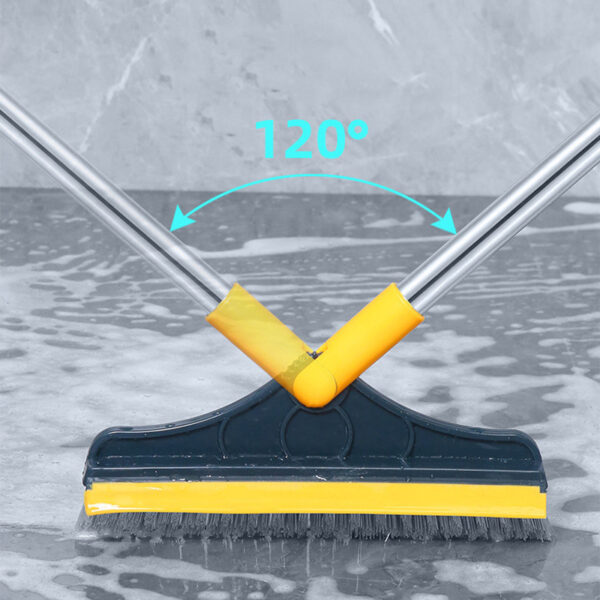 Floor Gap Cleaning Bristles Brush V-broom Rubber Wiper Glass Bathroom Toilet Tile Water Drying Dust Pet Hair Household Scraper - Image 3
