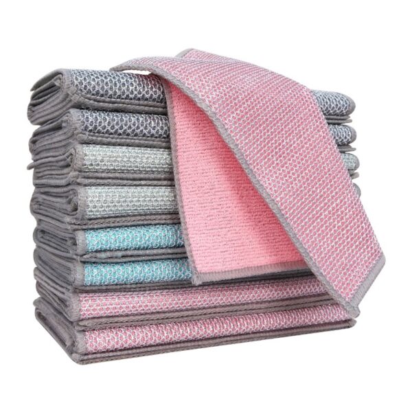 Cross-Border Double-sided Silver Silk Cloth Manufacturer Dish Towel Absorbent Dishwashing Cloth Household Cleaning Oil Removing Steel Cloth - Image 6