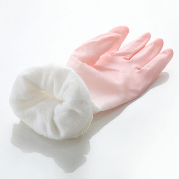 Household Dishwashing Plush Waterproof Rubber Gloves - Image 2