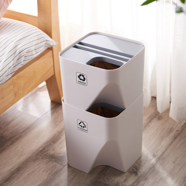 Kitchen Trash Can Recycle Bin Stacked Sorting Trash Bin Household Dry And Wet Separation Waste Bin Rubbish Bin for Bathroom - Image 3
