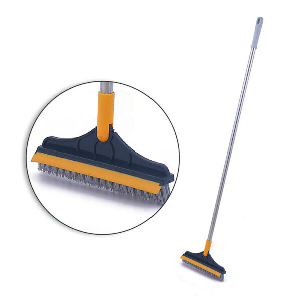 Floor Gap Cleaning Bristles Brush V-broom Rubber Wiper Glass Bathroom Toilet Tile Water Drying Dust Pet Hair Household Scraper - Image 4