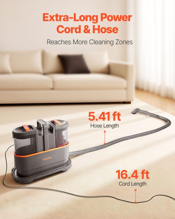 Portable Carpet Cleaner Machine Dual-Water Tank 11.5Kpa Upholstery Cleaner - Image 5