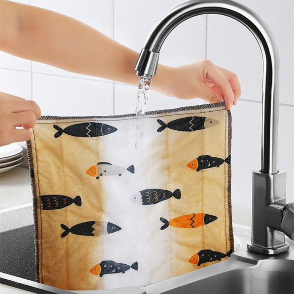 Dish Cloth Kitchen Housework Cleaning Supplies Water Absorbing - Image 2