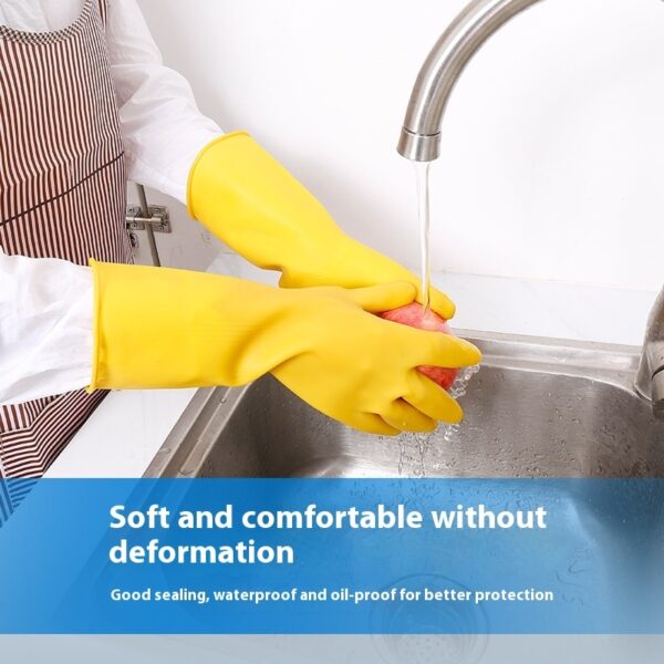 Rubber Household Kitchen Dishwashing Rubber Gloves Durable Beef Tendon Latex - Image 10