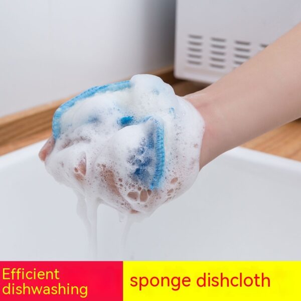 Dish-washing Sponge Kitchen Cleaning Decontamination Double-sided Magic Cloth - Image 3