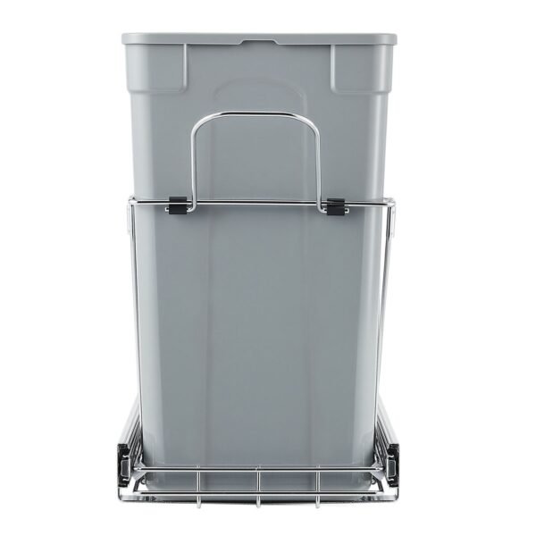 Double 27QTx2 Pullout Waste Container Under Cabinet Kitchen Bin Trash Can - Image 5
