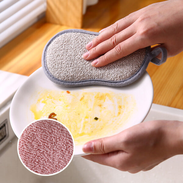 Sponge Scouring Pad Dish Cloth Kitchen Cleaning Double Sided Magic Wipe - Image 7