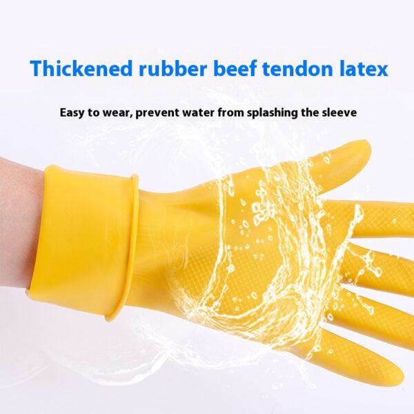 Rubber Household Kitchen Dishwashing Rubber Gloves Durable Beef Tendon Latex - Image 3