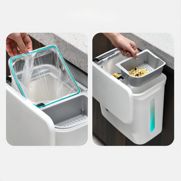 Dry Wet Separation Trash Can Household Kitchen Hanging Kitchen Waste Waste Sorting Bin - Image 6