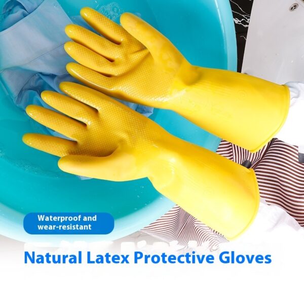 Rubber Household Kitchen Dishwashing Rubber Gloves Durable Beef Tendon Latex - Image 6