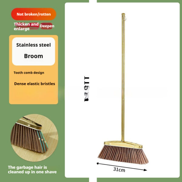 Durable Broom Dustpan Suit Serrated Gold - Image 10