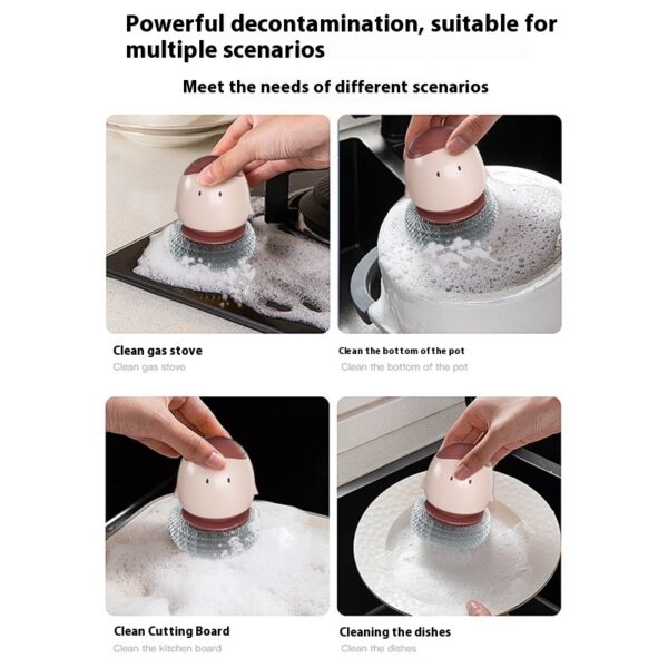 Automatic Liquid Filling Dishwashing Brush Kitchen Dish Brush - Image 7