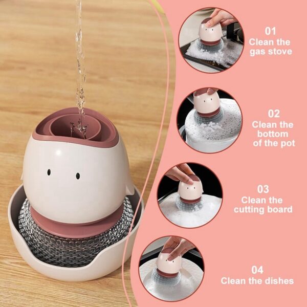 Automatic Liquid Filling Dishwashing Brush Kitchen Dish Brush - Image 3